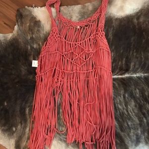 Pink fringe tank